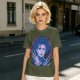 Olive T-Shirt With Neon Edward Scissorhands Portrait Print