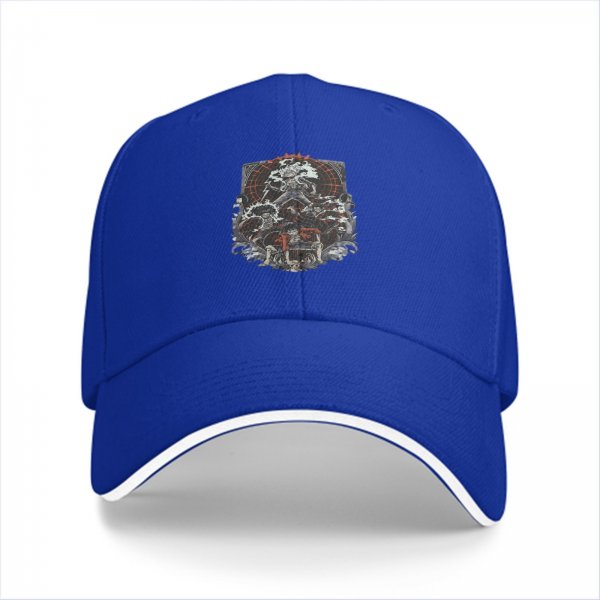 Black Baseball Cap With Dark Fantasy Graphic Print