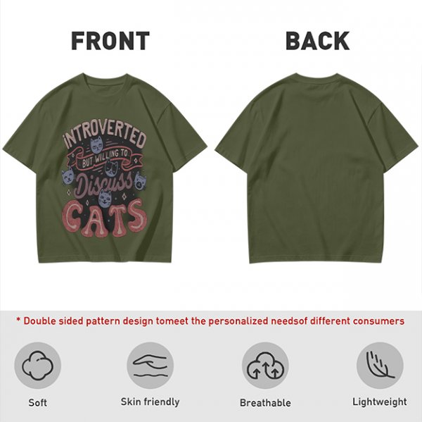 Introverted But Willing To Discuss Cats Graphic T-Shirt