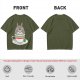 Totoro in Teacup Graphic Olive T-Shirt