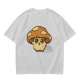 Olive Green T-Shirt With Cute Mushroom Skull Graphic