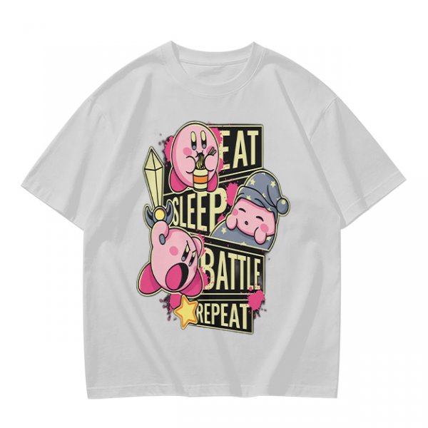 Eat Sleep Battle Repeat Kirby Graphic T-Shirt