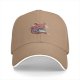 Black baseball cap with cute squirrel holding a steaming tea cup