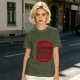 Olive green t-shirt with Benny's Burgers Hawkins Indiana graphic