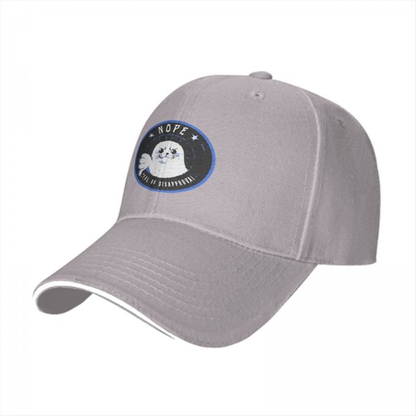 Black Baseball Cap With Nope Seal Of Disapproval Graphic