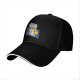 Black Baseball Cap With 'What a Stupid World' Retro Pop Art Print