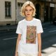 Olive T-shirt with Vintage Yokai Ramen Bowl Graphic Print