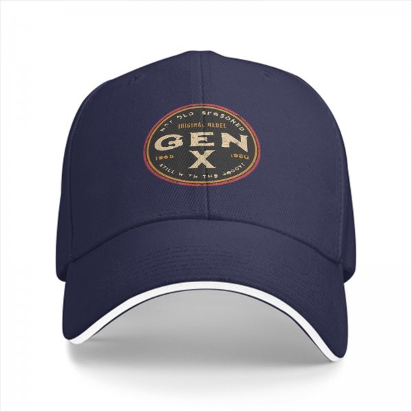 Black Baseball Cap With Gen X Original Rebel Vintage Badge