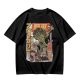 Olive T-shirt with Giant Broccoli Monster Attacking City Art