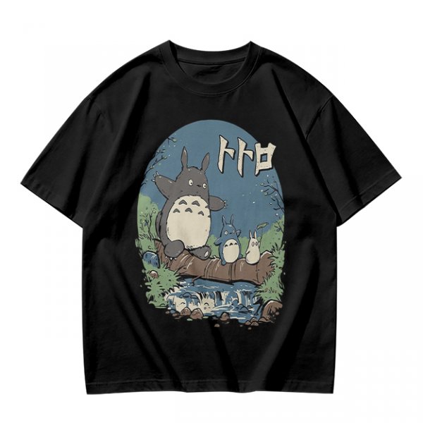 Totoro Forest Scene Graphic Tee for Anime Fans
