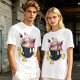 Olive T-shirt with Bomberman Character Eating Ramen Print