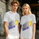 Olive Graphic T-Shirt With Star And Rainbow Text Design
