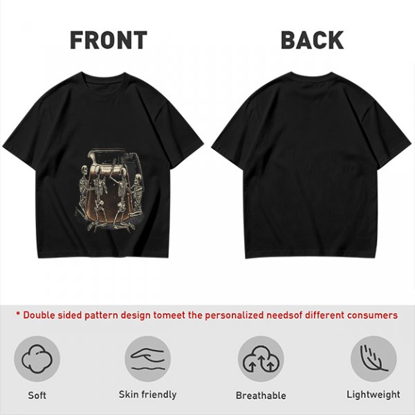 Olive T-Shirt With Skeletons Holding A Beer Pitcher Graphic