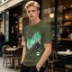 Olive Green Graphic T-Shirt with Wizomania Wizard Print