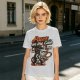 Olive t-shirt with detective cat 'Paws on the Case' graphic