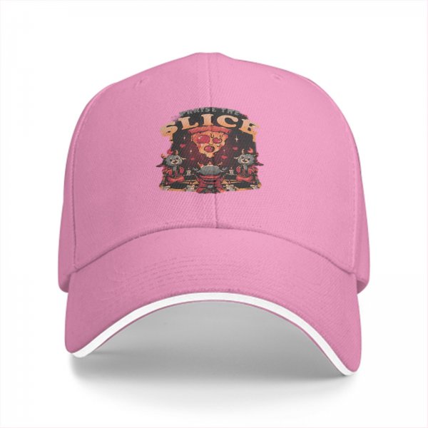 Black Baseball Cap With Praise The Slice Pizza Demon Graphic