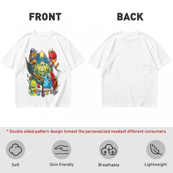 Dungeons and Dragons Cute Dragon Characters D20 T-Shirt Design