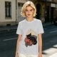Olive T-Shirt with Relaxed Black Cat Gaming Snack Print