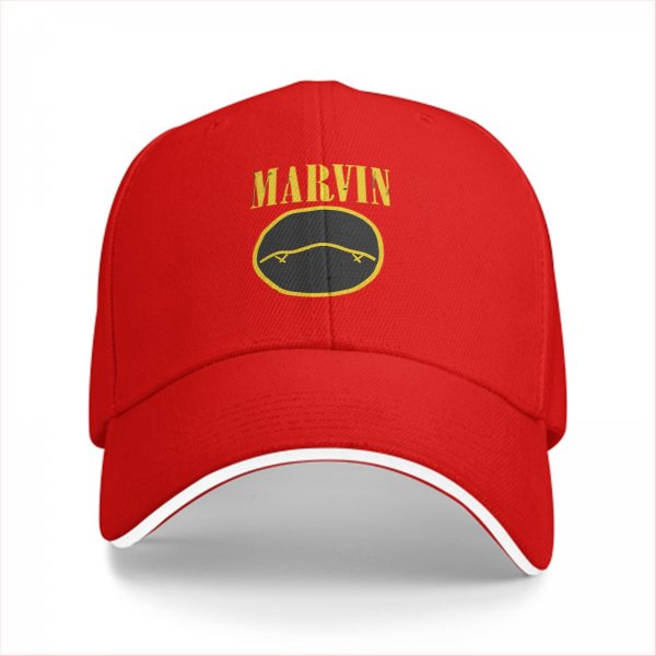 Black baseball cap with Marvin dead face graphic print