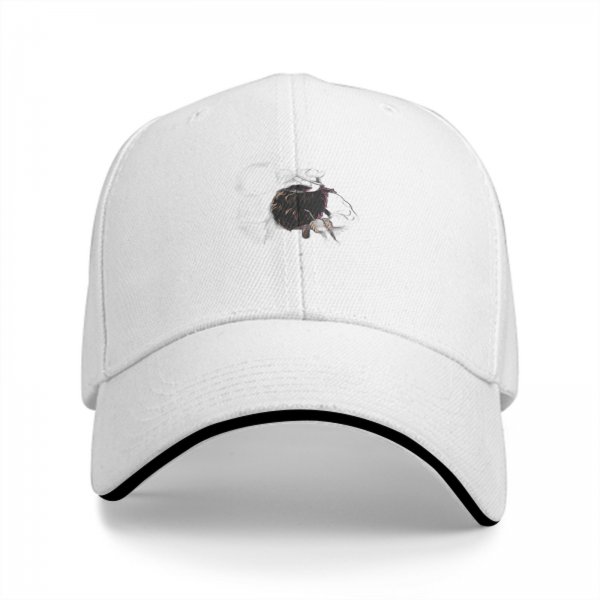 Black Baseball Cap With Subtle Dark Artwork Design