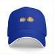 Black baseball cap with cute roasted marshmallow and fire graphic