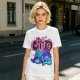 Olive t-shirt with 'Felt Cute' Skeletor graphic print