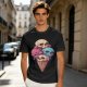 Olive T-Shirt With Skull Ice Cream Cone Graphic