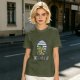 Olive green graphic t-shirt with Tonberry 'Good Night' print