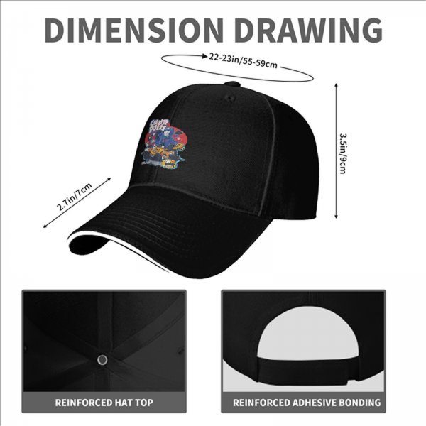 Black Baseball Cap With Cobra Puffs Graphic Print