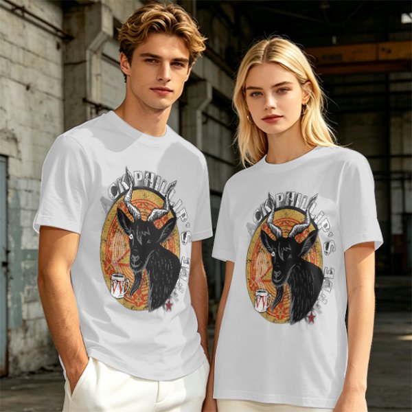 Black Phillip's Coffee Goat Graphic T-Shirt Design