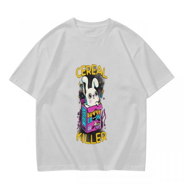 Olive T-Shirt With Cereal Killer Bunny Graphic Print