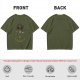 Olive Graphic T-Shirt With Anchor And Animal Head Emblem Print