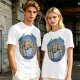 Olive T-Shirt With Rocking Stone Alien Robot And Amaze Text Print