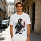 Olive T-Shirt With Cosmic Penguin And Ice Cream Print