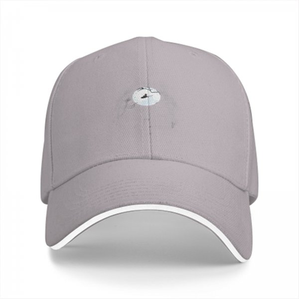 Black Baseball Cap With Small Canoe Graphic On Front