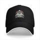 Black baseball cap with stacked Totoro characters in rainy scene