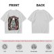 Olive T-Shirt with UFO Abducting Cat Over Burning City