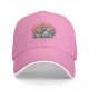 Black baseball cap with highly motivated raccoon graphic and retro rainbow