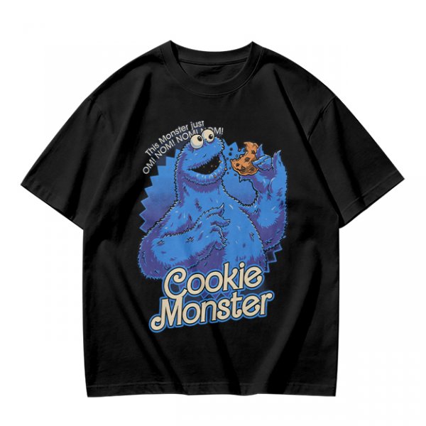 Olive Green Cookie Monster T-Shirt with Cookie Graphic