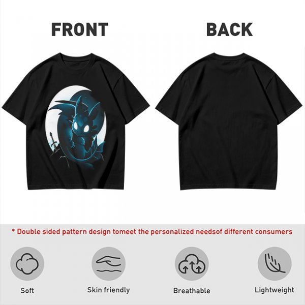 Olive T-Shirt With Glowing Dark Dragon Moon Print
