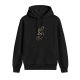Black Hoodie With Skeleton Thinker Graphic Print