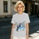 Olive green t-shirt with Totoro tree branch watercolor print