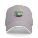 Black baseball cap with neon skull juice box graphic