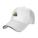 Black Baseball Cap With Cute Turtle Holding Coffee Cup Print