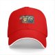 Black baseball cap with retro grumpy tabby cat and old mobile print