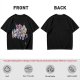 Olive T-Shirt with Anime Character Group Coffee Print