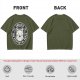 Olive t-shirt with 'Embrace the Existential Dread' screaming cat graphic