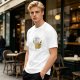 Olive T-Shirt With Whimsical Cat Fish Hybrid Graphic