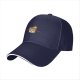 Black baseball cap with cute burning marshmallow graphic