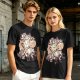 Olive t-shirt with 'More Coffee Less Drama' and moka pot graphic
